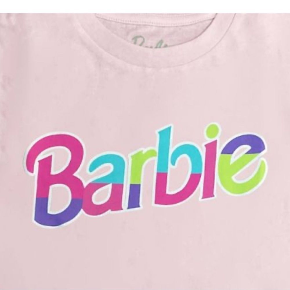 Barbie Girls Pink T-Shirt Logo Short Sleeve Graphic T-Shirt XL 14 EUC - Picture 7 of 8